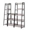 Saltoro Sherpi Wooden Bookshelf with 5 Open Compartments, Washed White and Black-